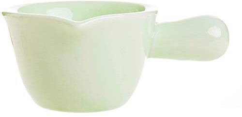 JOEBO Gravy jug Porcelain Gravy Sauce Boat Gravy Sauce Boat Saucer Stand Traditional Porcelain Gravy Sauce Boat with Saucer Porcelain Gravy Boat cream jug with handle /482 (Color : Green)