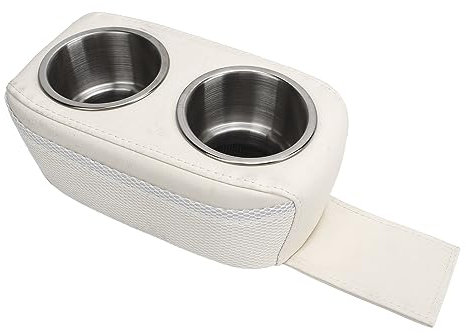 SIXRUN Ponton-Doppelgetränkehalter, Starke Struktur, wasserdichte Getränkehalter, Tragbarer Getränkehalter für Wohnmobil, Yacht, Boot, Autositz (White)