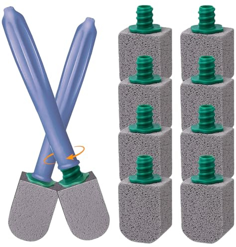 Piedra Pomez Para Limpieza WC,10 Recambios de Piedra Pomez,Con Asa Reutilizable,Limpieza Eficaz de La Piedra,para Baños,Cocinas,Fregaderos y Lavabos