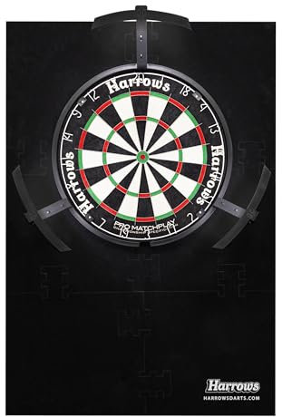 Harrows XL Dartscheiben-Umrandungsring, 6 Stück, einfache Montage, Wandschutz, 140 % größer, doppelseitig für lange Lebensdauer