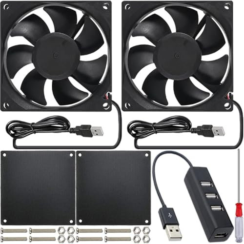 JYUDAUFU Lot de 2 ventilateurs de refroidissement sans balais USB 8025 80mm × 25mm DC 5V 2500tr/min avec accessoires, pour imprimante 3D/composants électroniques/bricolage/boîtier PC/CPU