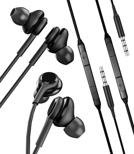 Auricolari cablati da 3,5 mm (set di 2) compatibili con Samsung Galaxy Auricolare Intra-Ear Auricolari per telefono Musica Gaming Computer Cuffie Audio cablate Jack Portatile Earbuds