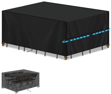 SIMPHAUS Abdeckung für Gartenmöbel Abdeckung Gartentisch Wasserdicht | Tischabdeckung Outdoor Wetterfest, 420D Oxford Abdeckplane Gartenmöbel Schutzhülle für Gartentische, Hochbeet 160x100x75cm