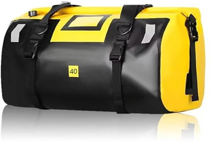 Motorrad Tasche Motorrad-Hecktasche wasserdichte Motorrad-Rücksitztasche Seesack Gepäckträger Kofferraumtasche Aufbewahrungstasche Motorradgepäck(40L Yellow)