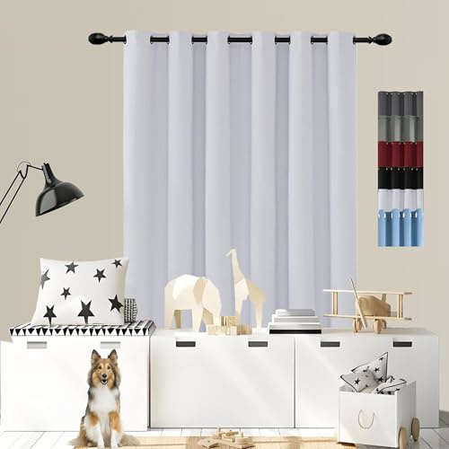 GOUSUN Tende per Interni Moderne 100 x 200 cm Materiale Resistente Tende a Pannello Antivento Adatto per La Cucina, Bianco