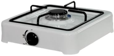 Briconess.com Cuisinière à gaz en acier 1 feu avec brûleur en alliage partis flamme et grille 23 x 23 x 12 cm