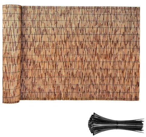 Sichtschutzzaun Schilfrohrmatte Bambuszaun, Handgeflecht Schilfmatten Wind- Und Sonnenfest Sichtschutz 40-160cm Hoch Bambuszaunrollen Für Die Umzäunung Von HinterhöFen Terrassen Und Gärten