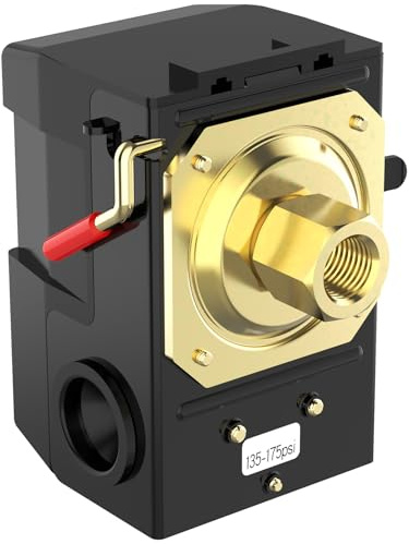 Air Compressor Pressure Switch, cnaodun 135-175 PSI Air Compressor Switch 1/4 NPT Thread Single Port Pressure Switch forHeavy DutyPressure Regulator Switch