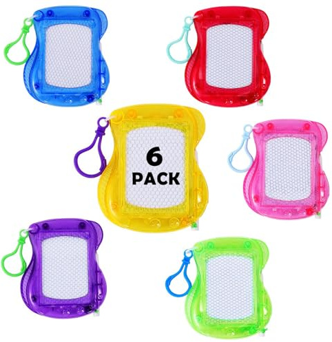 NICEIN Mini Zaubertafel Schlüsselanhänger, Maltafel Magnettafel kinder Löschbare, Kindergeburtstag Gastgeschenke für Jungen und Mädchen, Mitbringsel Kinder (6-PCS)