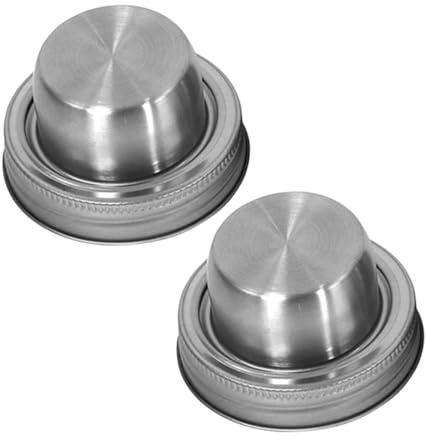 CIYODO 2pcs Stainless Steel Mason Jar Shaker Lids Filtering Function for Cocktail and Spice Storage