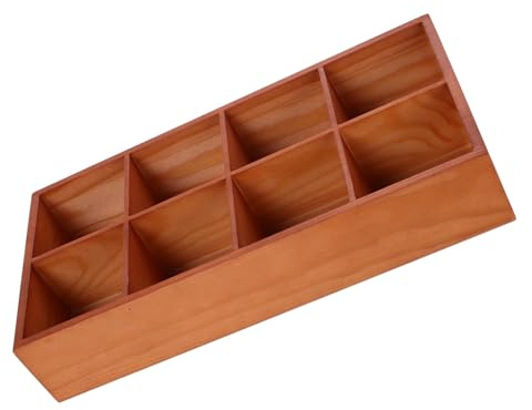 ANDRESLAD Bandeja para Servir En Casa con Divisores Caja De Almacenamiento De Madera con Compartimentos Organizador De Té Y Frutos Secos Plato para Snacks 12.16X6.29X2.16In