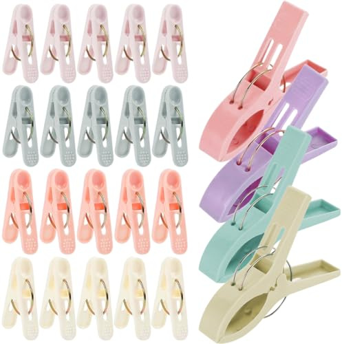 24 Pezzi Mollette per Bucato con Cestino, 20 Piccoli Conti + 4 Grandi Conti, Barrette, Porta Mollette Bucato da Esterno, Mollette per Bucato Antiscivolo, Mollette Plastica Colorate, Forte Forza
