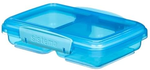 Sistema Small Split TO GO Aufbewahrungsbehälter für Lebensmittel | 350 ml | Lunchbox mit Fächern | BPA-frei | Blau