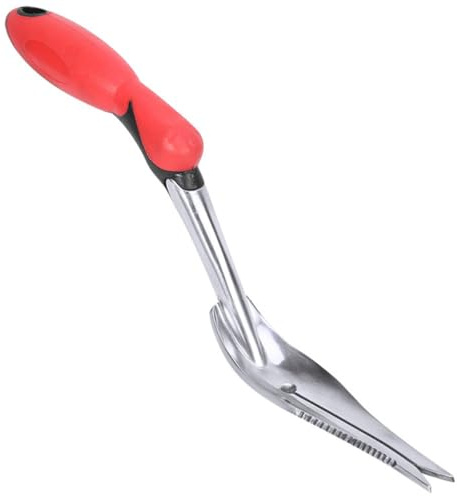 Parliky Pelle à Désherber Manuelle en Alliage D’Aluminium Rouge Outil de Désherbage Compact pour Enlever Racines et Mauvaises Herbes Dispositif de Sarclage Portable pour Jardinage et