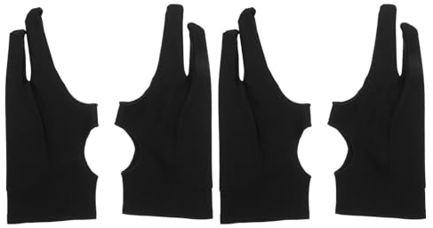 4Pcs Two-Finger Graphic Tablet Gloves for Stylus Drawing Palm Rejection Artist Gloves with Smooth Gliding Medium Size Digital Sketching for Touchscreen and Pen Display