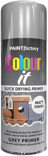 VARNOX All Purpose Grey Primer Spray Paint 250ml – Quick Drying, High-Coverage Aerosol for Interior & Exterior Use on Metal, Plastic & Wood, Durable Smooth Finish (1PCS)