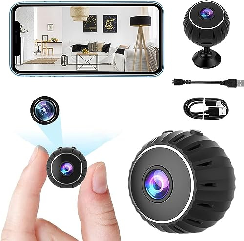 LaoZiYao Mini Hidden Camera 1080P HD Hidden Camera Portable Small Nanny Cam with Night Vision and Motion Detection - Built-in Battery - Covert Security Camera for Home/Office/Indoor/Outdoor