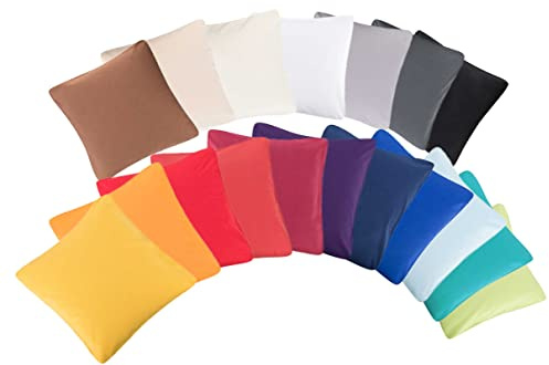 Moon Line-Green 2er Pack Kissenbezug - Kissenhülle ca. 40x40 cm - Jersey 160g/m² 100% Baumwolle (orange)