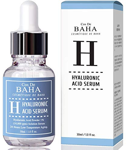 Cos De BAHA (H) Ren hyaluronsyra 1 % serum 10000 ppm för ansikte (30 ml) - koreansk hudvård för anti-åldrande