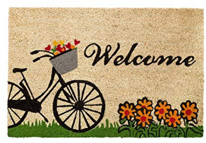 Dcasa Felpudo de Fibra Coco con Antideslizante para la Entrada 60x40 cm - Naranja - 40 x 60 cm