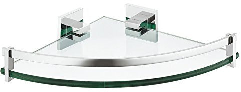 Gedotec Duschablage aus Messing Chrom poliert | Badezimmer Organizer Ecke | 232 x 54 x 32 mm | Rostfreies Material | Badezimmer Regal | Ablage für Duschkabinen | Bad-Ablage für Duschgel | Wandregal