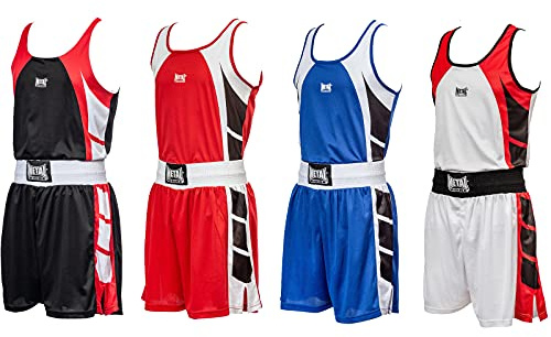 METAL BOXE Herren Ensemble Shorts-Débardeur Adultes Boxoutfit, Rouge, M