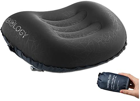 TREKOLOGY Ultralight Inflatable Camping & Travel Pillow – Compact, Ergonomic Neck & Lumbar Support Cushion for Adults & Kids – Ideal for Camping, Backpacking, and Beach Trips