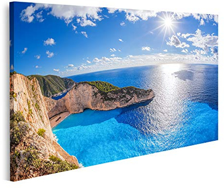 islandburner Bild auf Leinwand Navagio Strand Schiffswrack Sonnenuntergang Insel Zakynthos Griechenland Bilder Wandbilder Poster