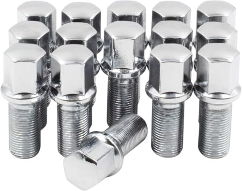 Wheel Accessories Parts Set of 20 Chrome M15x1.25 Lug Bolts Ball Seat with 17mm Hex, 28mm Thread Length Wheel Lug Bolt for Aftermarket Wheels- Fits 2019-2021 Mercedes GLE350, GLE450, GLE580