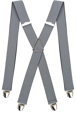 Pierrot Hosenträger für Herren Breit Made in Germany/France - Ultrastarker Gummizug & 4 Extra Starke X-Clips - Verstellbare Länge bis zu 130cm - Garantie auf Lebenszeit