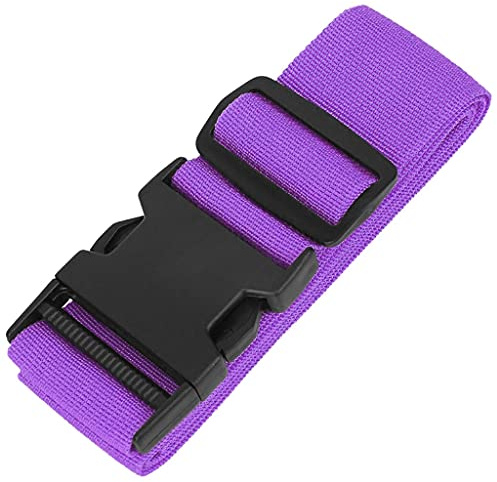 2 Pack Luggage Straps for Suitcases – Adjustable Heavy Duty Suitcase Belts, Secure Travel Baggage Ties, Extra Strong Safety Straps for Luggage Bag (Purple)
