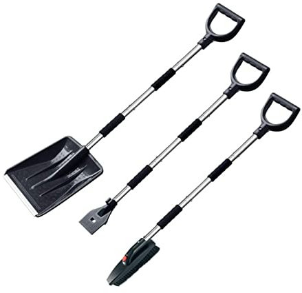 Jatour pelle à neige pliable multifonction et pliable - Brosse à neige 3 en 1 - Ultra compacte et légère