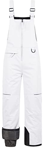 Pursky Boys Snow Ski Pants Kids Hiking Waterproof Windproof Insulated Youth Winter Outdoor Soft Shell Pants Snow Bibs Girls Snowpants Youth Ski Bibs Husky Snowbibs White 8