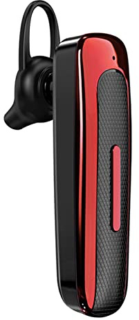 E1 Auriculares Inalámbricos Bluetooth, Manos Libres Comerciales, Estéreo Deportivos para Conducción Segura, Carrera (Negro Rojo)