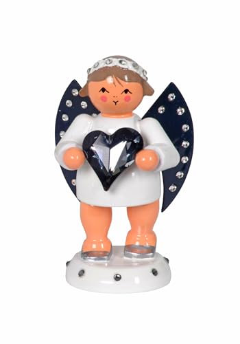 Rudolphs Schatzkiste Miniaturengel Friedensbote mit anthrazitem Swarovski-Herz mit Kerzensockel limitiert auf 250 Stück BxHxT 4x6x3,5cm NEU Miniaturfigur Engel Figuren Seiffen Frühling Erzgebirge