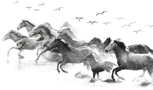 Non-Woven Murals Kids Wood Effect Boys Girls 3D Black and White Modern Black and White Horse Grey Silver Graffiti Living Room Bedroom Kitchen Wallpaper