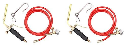 Lot de 2 chalumeaux de soudage MAPP Propane avec tuyau de 1,6 m