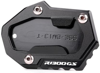 XDPWKNQQ CNC Seitenständer Verbreiterung Für R1300GS R 1300GS R 1300 GS 2023 2024 Motorrad Zubehör Aluminium Ständer Fuß Seite Stehen Enlarger Pad Ventil Kappen (Color : Black, Size : B)