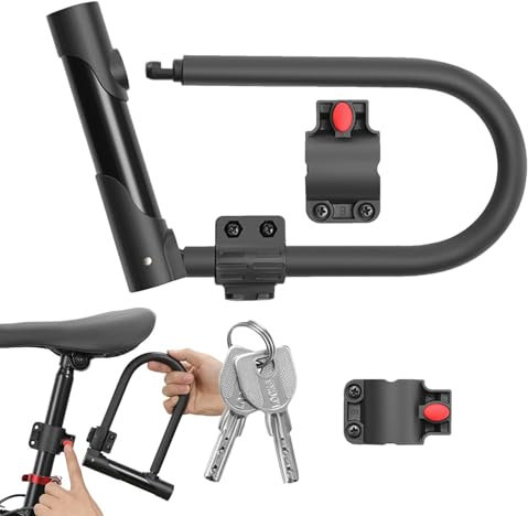 Streysisl U-Schloss Fahrrad,U-Schloss - U-förmiges Zahlen-Bügelschloss mit Halterung,Robustes, diebstahlsicheres Fahrradschloss, praktische Halterung, sichere Bügelschlösser für Fahrräder, Tore,
