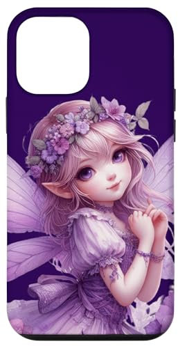 Custodia per iPhone 12 mini Fata viola stravagante lilla floreale Lily Fairies