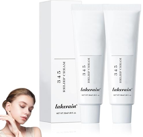 2 Stück 345 Relief Cream,345 Feuchtigkeitscreme Gesicht Beruhigend,Feuchtigkeitsspendend,345 Repair Cream für Das Gesicht Bei Akne und Fettiger Haut,für All Type Skin,Salbencreme Vegan(50ml)