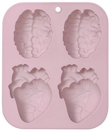 DIY Halloween Simulation Menschliches Organ Silikonformen 3D Herz Gehirn Fondant Kuchenform Halloween Backen Schokoladenform Gehirn Pralinenform Silikon Süßigkeiten Seife Formen für Halloween