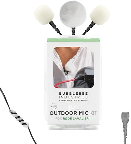 Bubblebee Outdoor Mic Cover Kit for RODE Lavalier II & RODE Wireless Pro Accessories –Wind Reduction Dead Cat Mic Windscreen Cover -Content Creators, Videographers, Audio Engineers & Filmmakers, White