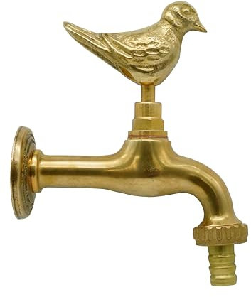 L'Artistica F.LLI PERINCIOLI | Grifo con asa de pájaro, grifo de latón para fuentes de columna o pared, 160 x 137 mm