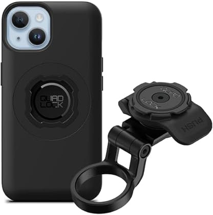 QUAD LOCK Vorbaukappe (Verstellbar) Fahrradhalterung Kit mit MAG Handyhülle für iPhone 14