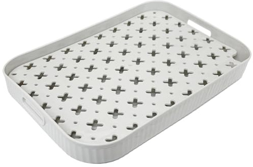 duoyif Abtropfschale Tropfschale Kunststoff 36,5 x 25 x 4 cm, Bierabtropfschale Tee Abtropfschale Kaffee Tropfschale Teetablett, Abtropfschale Für Bars Teehaus Cafes Küche Büros (groß)