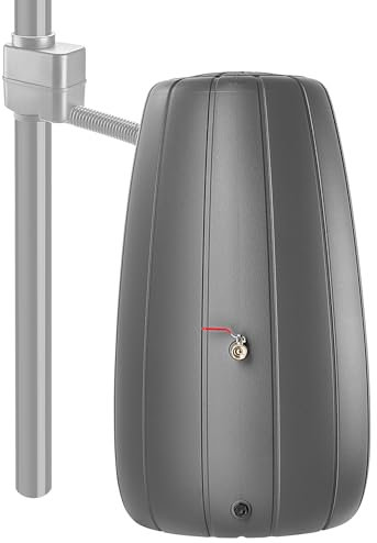 KADAX Regentonne 200 Liter, Regenwasserbehälter mit Wasserhahn und Deckel, Frostsicher Regenfass aus Kunststoff, Regenwassertank für Garten (Anthrazit)