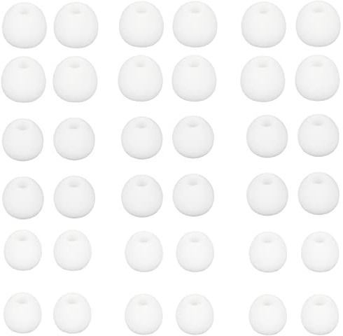 Gommini Per Auricolari, 36 Pezzi Gommini Cuffie Bluetooth Morbidi e Comodi, Compatibili Con La Maggior Parte Degli Auricolari In-Ear, Foro Interno 4,5 mm-6 mm (Nero-Rosso) (Bianco)