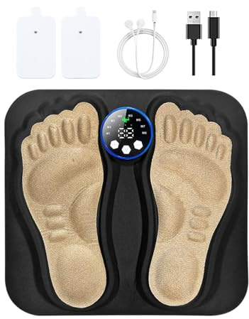 Fotmassagematta - 3D Massageapparat För Vadmuskler Med Väljbar Intensitet | Muskelsimulator Uppladdningsbar Maskin för Resor Anklar Rygg Atleter Ben Träning
