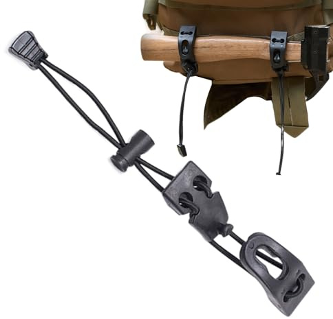 Fibbie elastiche – Bastone da passeggio – Gancio per cintura bungee | Corda elastica di fissaggio con fibbia regolabile per bacchette da trekking, supporto per ricamo per attività all'aria aperta